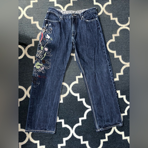 Artful Dodger Embroidered Wide/Baggy Leg Jeans - Picture 3 of 6